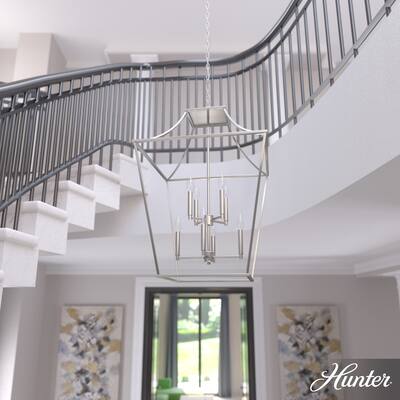 Hunter Laurel Ridge 23" 8-Light Lantern Pendant - Entry - Candle, Modern Farmhouse, Contemporary, Transitional