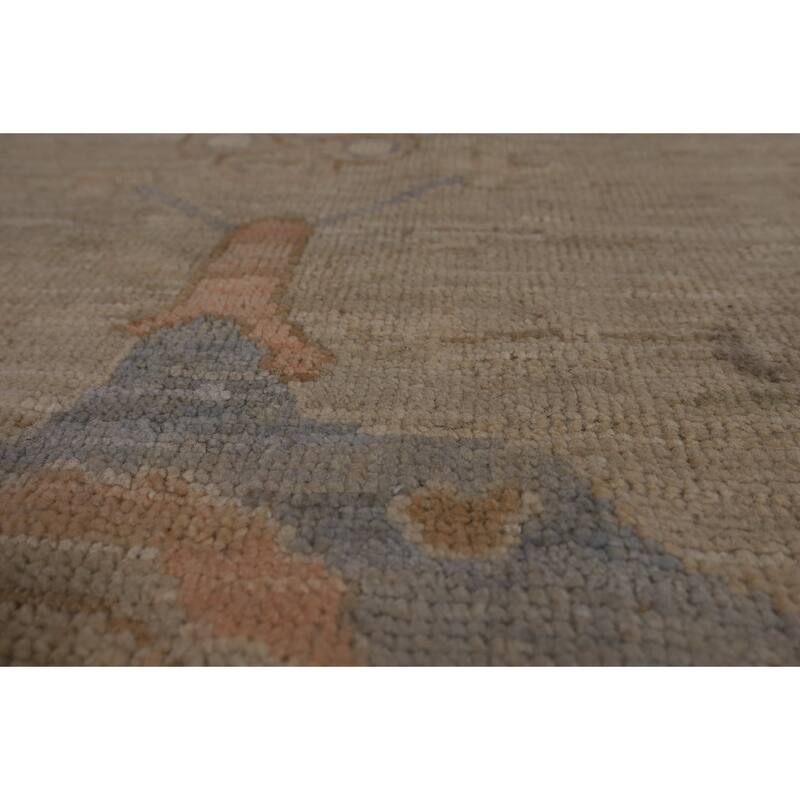 Earth Tone Oushak Turkish Area Rug Handmade Wool Carpet - 6'7"x 9'6"