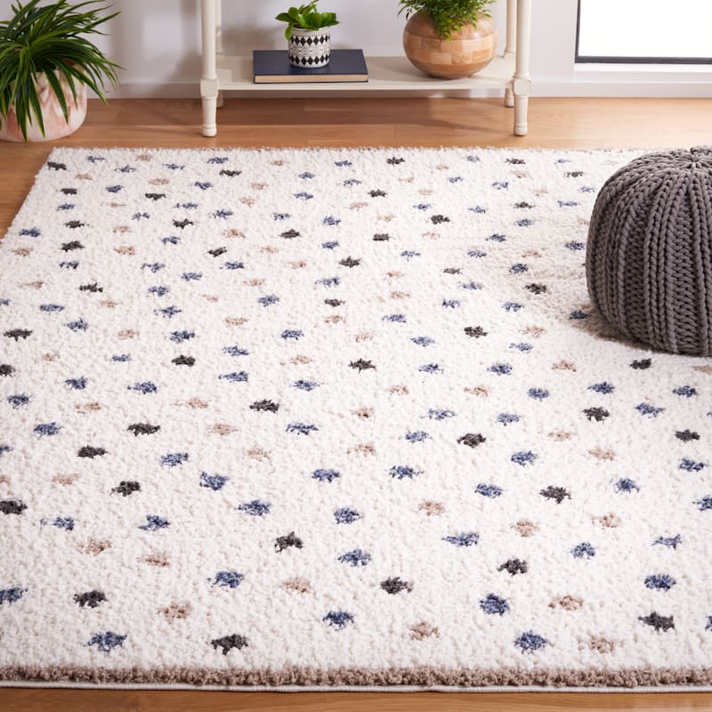 SAFAVIEH Calico Shag Inas Polka Dot 1.6-inch Thick Rug