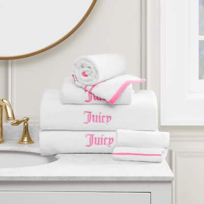 Juicy Couture Neon Border Bath Towels 6-Piece 2 Bath towels 2 Hand towels 2 Washcloths - 28"x54"/16"x26"/12"x12"