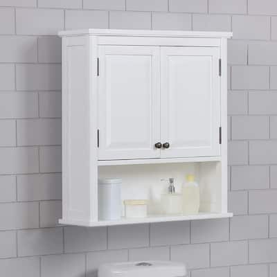 Porch & Den Everest 27 x 29 Bath Storage Cabinet with 2 Doors and Open Shelf