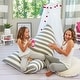 preview thumbnail 1 of 6, Tadpoles Bean Bag Chair Cover, Toy Organizer - Grey Stripes