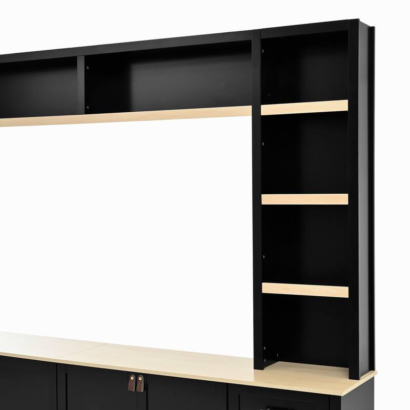 Modern 4-Piece Wall Unit Entertainment Center with Bookshelf for TVs Up to 75"