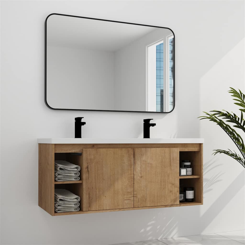 47.6" Wall Mounted Bathroom Vanity With Double Sink