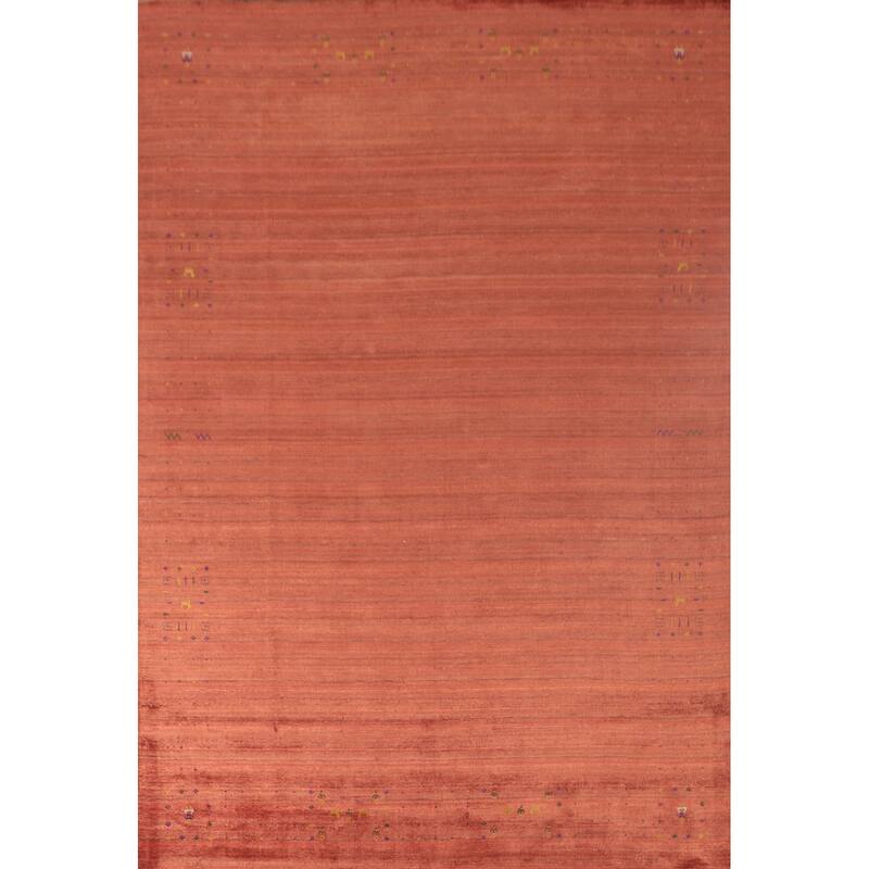 Striped Gabbeh Oriental Area Rug Handmade Bedroom Silk Carpet - 8'5"x 11'7"