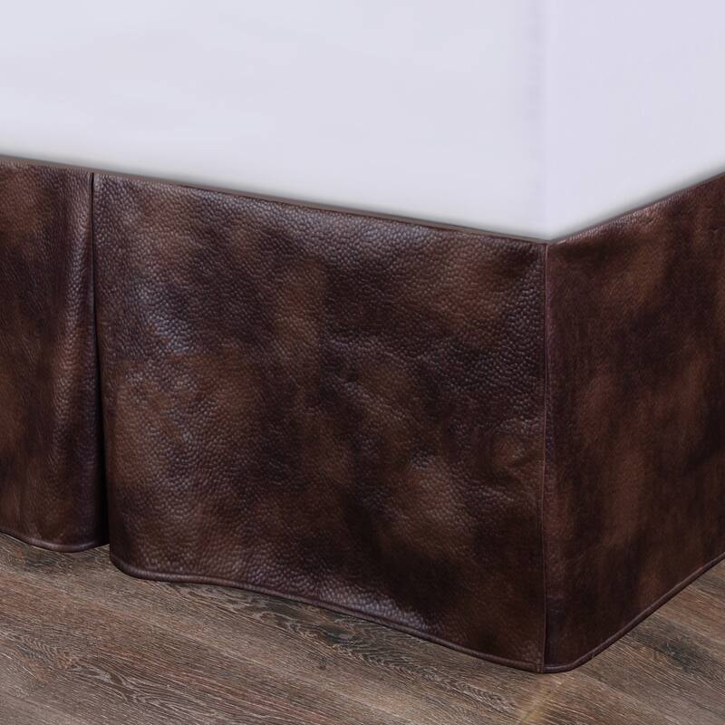 Paseo Road by HiEnd Accents Brown Faux Leather Bed Skirt - Queen