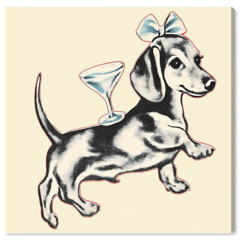 Martini Pup II Canvas by Art Remedy, Gallery Wrapped - 40" x 40"