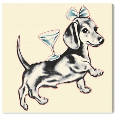 Martini Pup II Canvas by Art Remedy, Gallery Wrapped