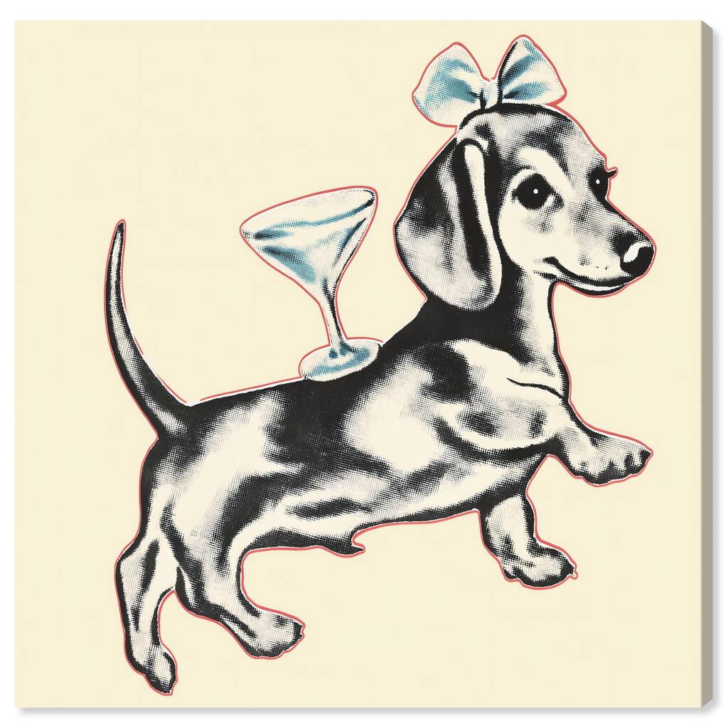 Martini Pup II Canvas by Art Remedy, Gallery Wrapped