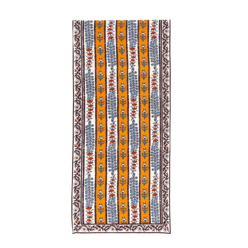 Couleur Nature Provence Avignon Runner - Dijon/Blue - 16" x 72" - 16 x 72 - Dijon/Blue - 16 x 72