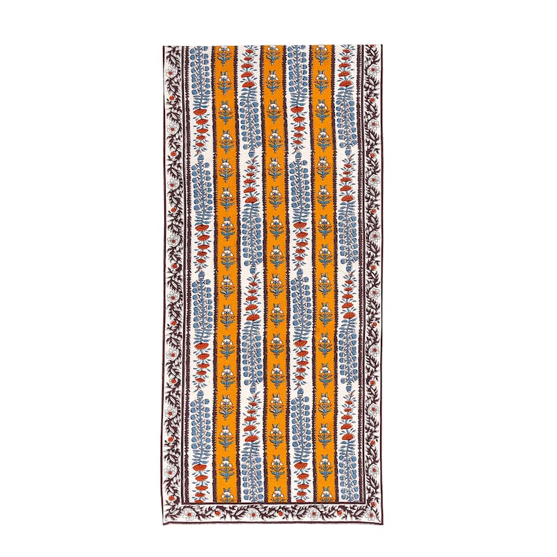 Couleur Nature Provence Avignon Runner - Dijon/Blue - 16" x 90" - 16 x 90 - Dijon/Blue - 16 x 90