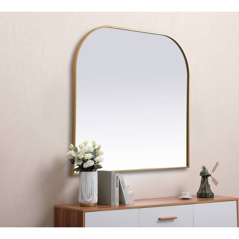 Indigo Home Metal Frame Arch Mirror 42x38 Inch