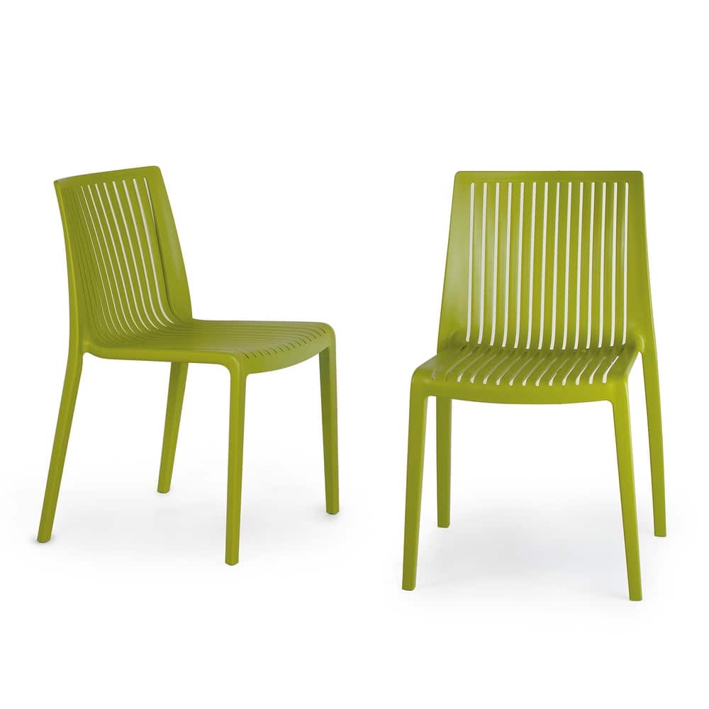 WRGHOME Modern Stacking Patio Dining Side Chair Indoor/Outdoor (Set of 2) - 32.28'' H X 21.26'' W X 22.04'' D