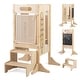 preview thumbnail 3 of 8, Gymax Toddler Kitchen Step Stool w/Chalkboard Detachable Safety Net