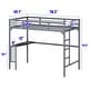 preview thumbnail 3 of 6, Modern Twin Metal Loft Bed with Desk, Ladder and Guardrails, Bookdesk under bed, Sturdy Construction & Safety Guaranteed, Grey