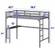 preview thumbnail 4 of 16, Twin Size Loft Bed, Made of Metal, with Book Desk Under Bed, Silver