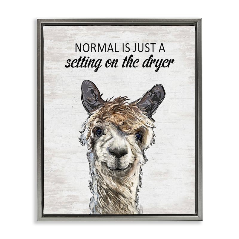 Stupell Normal is Just Dyer Setting Framed Floater Canvas Wall Art Design By Lettered and Lined - 17 x 21 - Grey