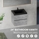 preview thumbnail 7 of 75, GDFStudio - Carter Floating Bathroom Vanity with Quartz Sand Countertop & Soft-Close Drawers