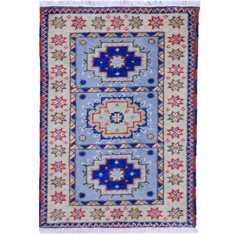 HERAT ORIENTAL Handmade Kazak Wool Rug - 2' x 3' - 2' x 3'