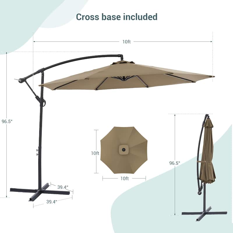 BONOSUKI 10ft Patio Umbrella,Hanging Market Umbrellas w/Tilt Adjustment