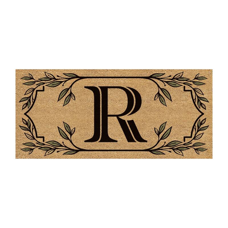 Monogram Flocked Sassafras Coir Switch Mat - R