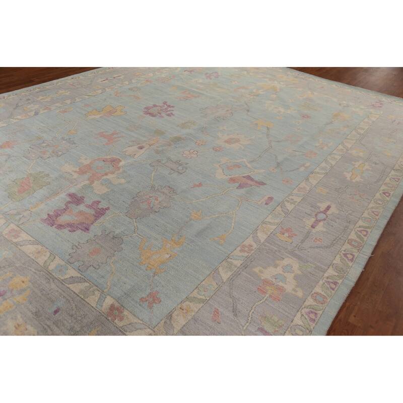 Turkish Oushak Vegetable Dye Turkish Large Rug Handmade Wool Carpet - 10'2"x 13'7"
