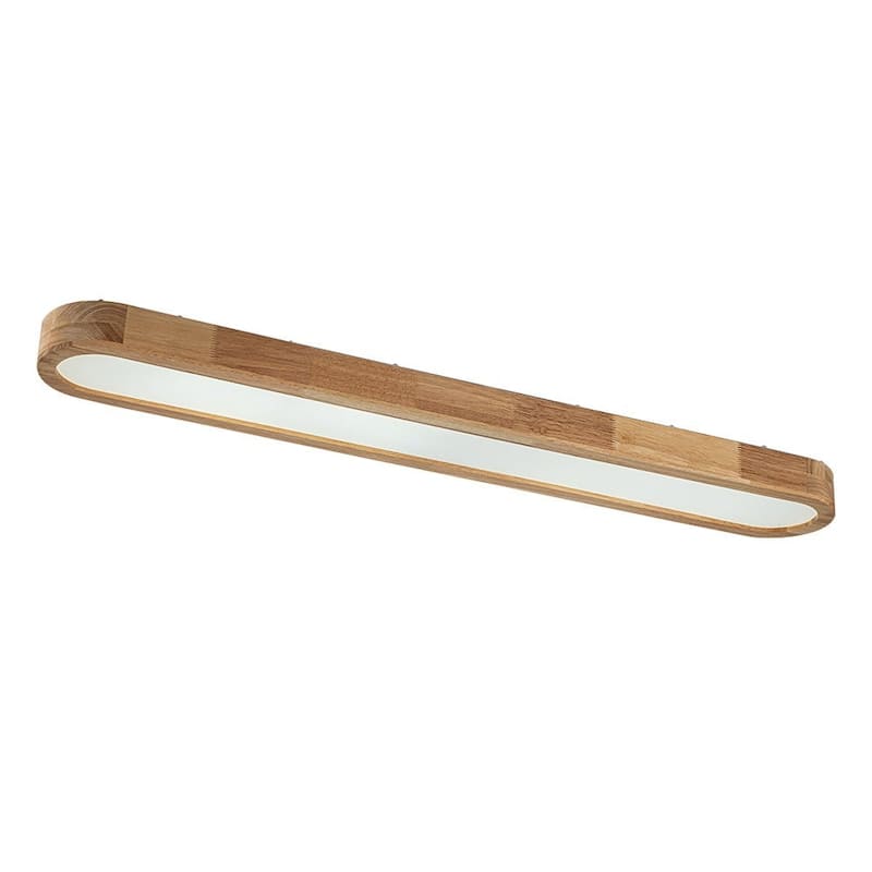 Rustic Wooden Oval Dimmable LED Flush Mount Ceiling Light - 37"