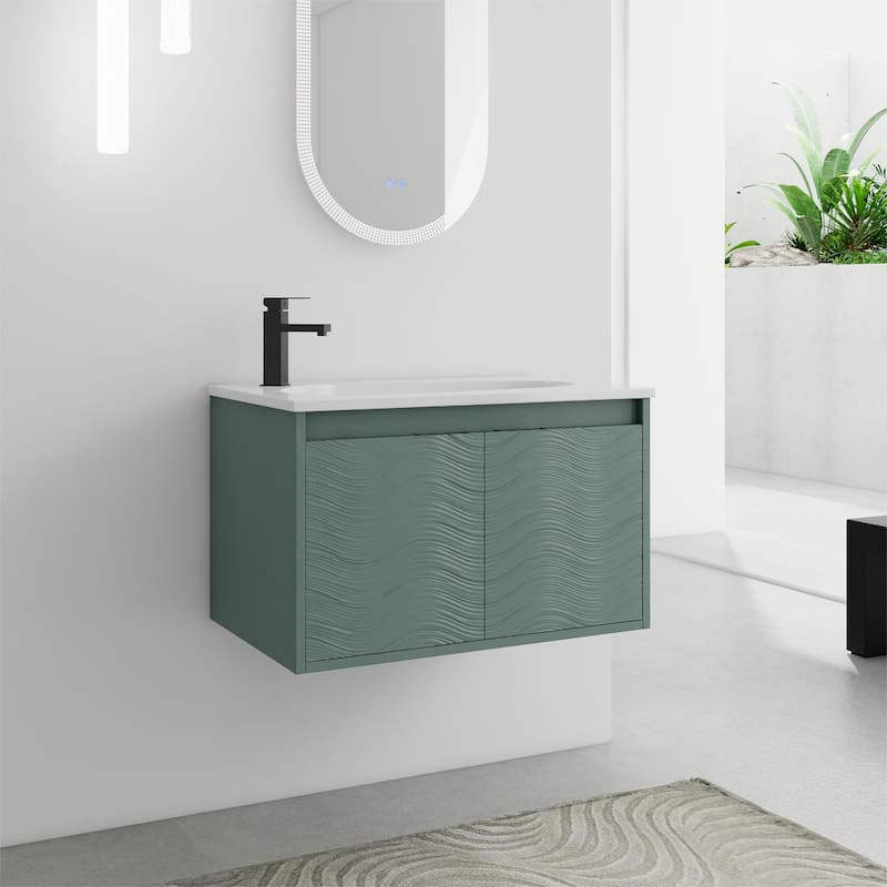 Bathroom Vanity With Sink In 24/30/36 Inch, Floating Bathroom Vanity With Soft Close Door