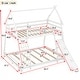 preview thumbnail 5 of 13, Twin over Queen House Bunk Bed with Climbing Nets and Ramp for Fun and Safety, Solid Pine Wood, White Finish