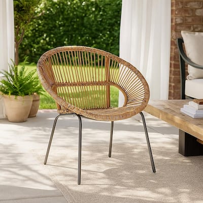 Natural Rattan Handwoven Papasan Accent Chair by East at Main
