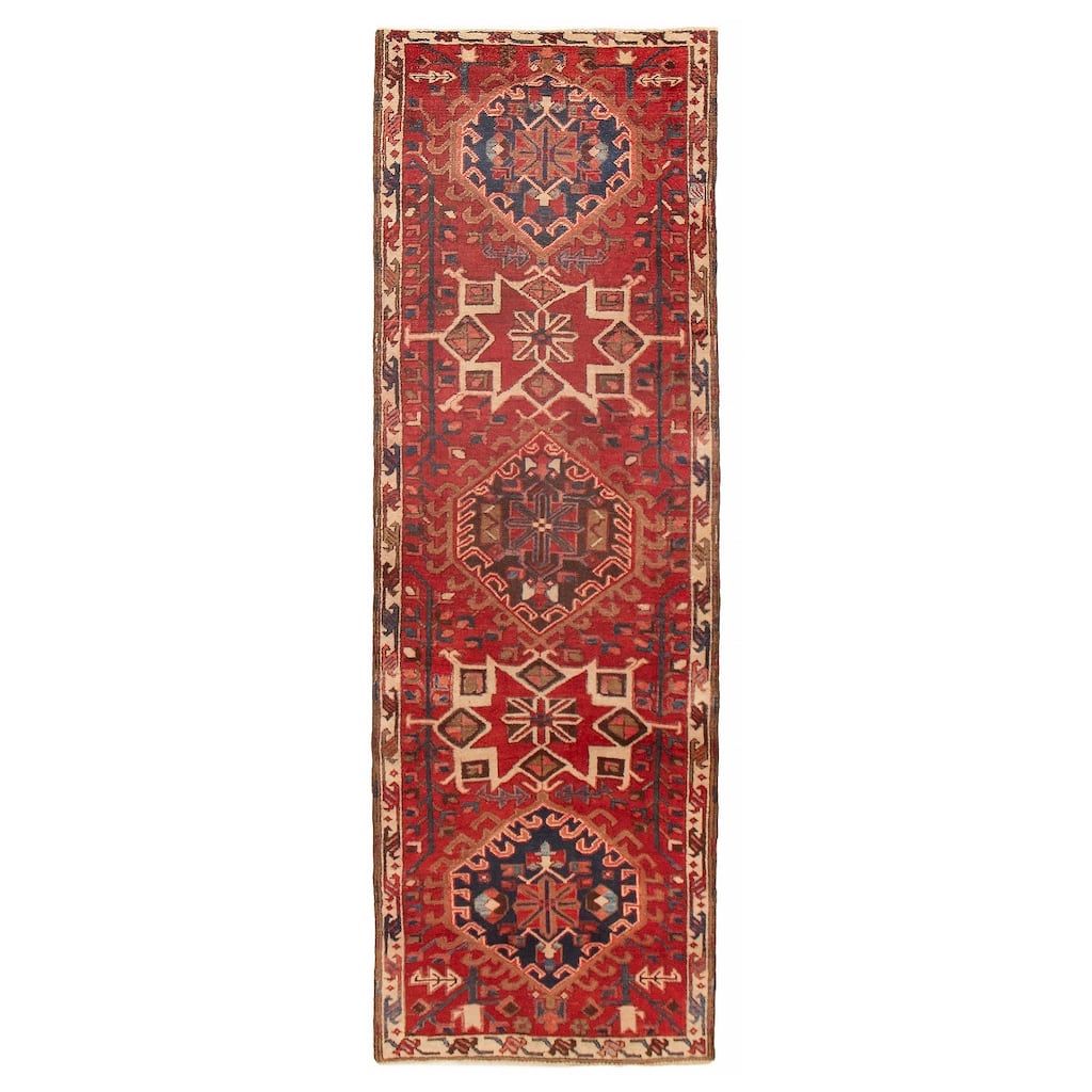 ECARPETGALLERY Hand-knotted Sarabi Red Wool Rug - 3'3 x 10'3