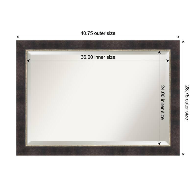 Odin Antique Bronze Beveled Wood Framed Wall Mirror - Odin Antique Bronze - 41 x 29 in