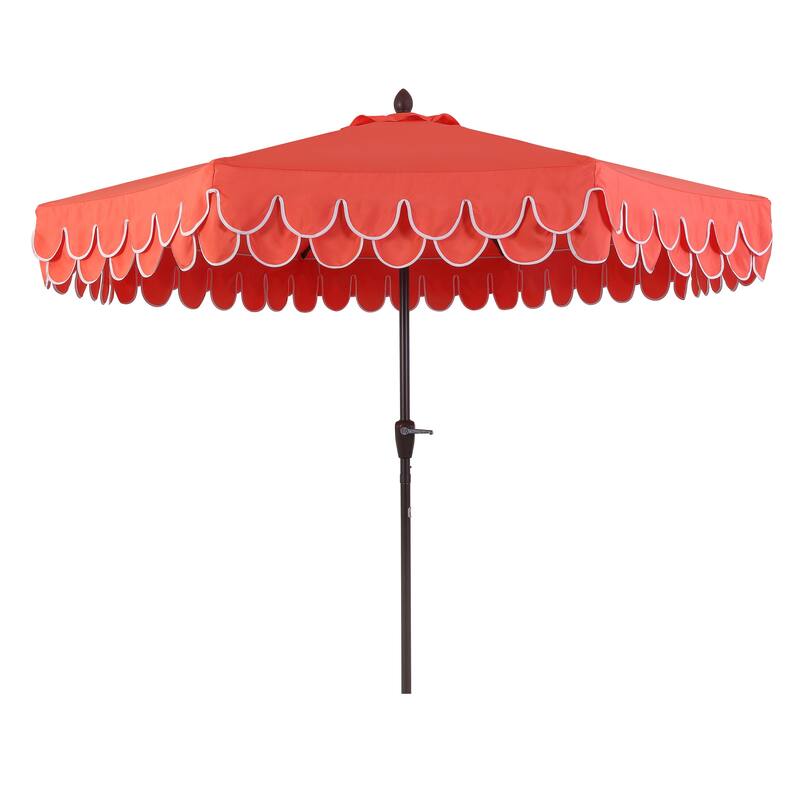 9ft Fringe Patio Umbrella Auto-Tilt, Crank, by JONATHAN Y
