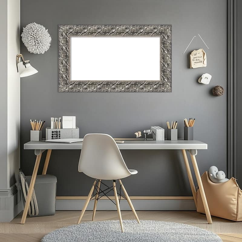 Amanti Art Silver Luxor Framed Dry Erase Magnetic Board