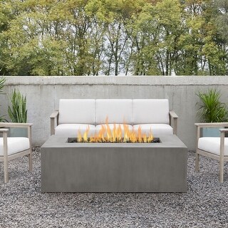 Provo Casual Rectangle Natural Gas Fire Table in Flint by Jensen - 60 x 30 x 19
