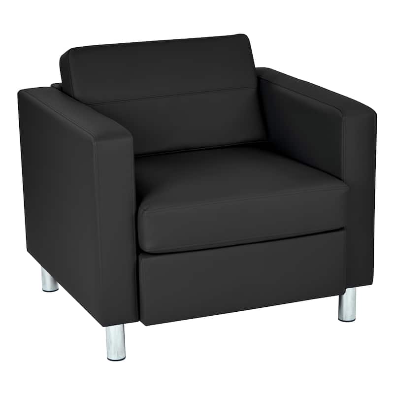 Pacific Arm Accent Chair with Chrome Legs - Black