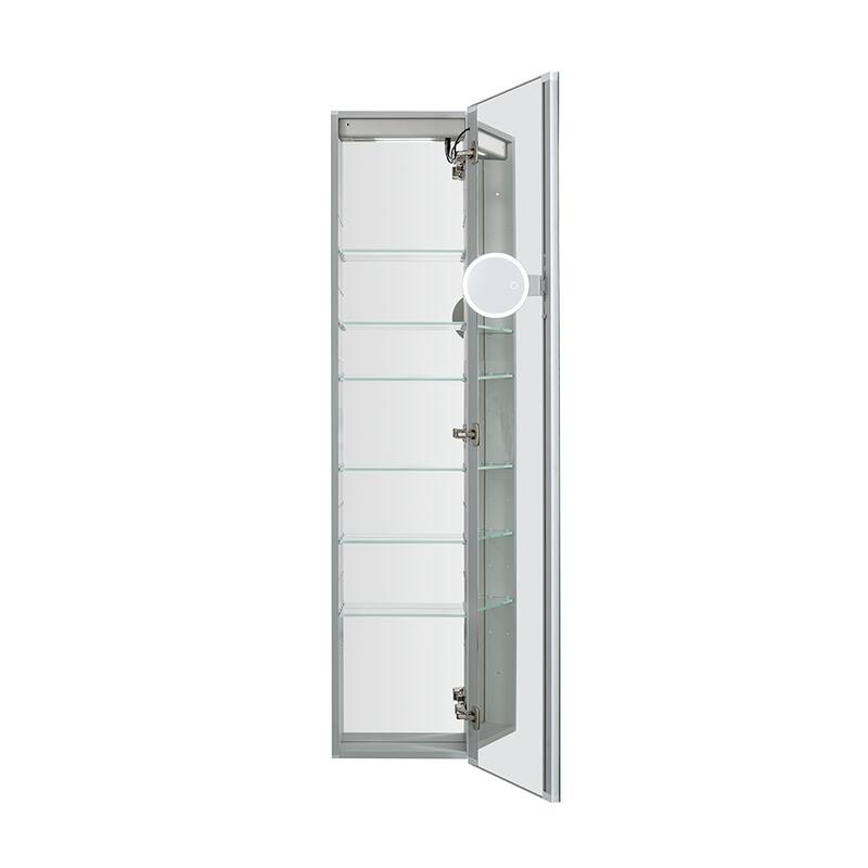 Medicine Cabinet With Light 15W x 70H x 5D Left Hinge - 15"x70"/Left-Hinge - 15"x70"/Left-Hinge - Glass Finish - Clear