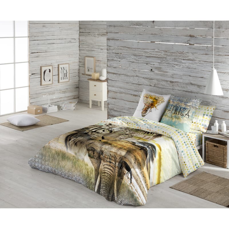 Gouchee Home Kito Safari 3pc Duvet Cover Set - Brown - King