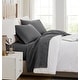 preview thumbnail 88 of 101, Vilano 21-inch Extra Deep Pocket 4-Piece Bed Sheet Set with Pleated Hem Full - Slate