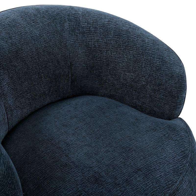 Fremont & Park Rhea 32" Dia Chenille Swivel Chair - 360-Degree Metal Swivel Base