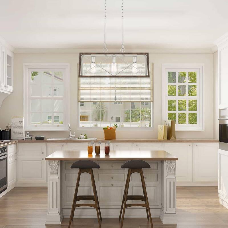 Acroma 3-light Rectangle Island Chandelier for Dining Room - 25 inches