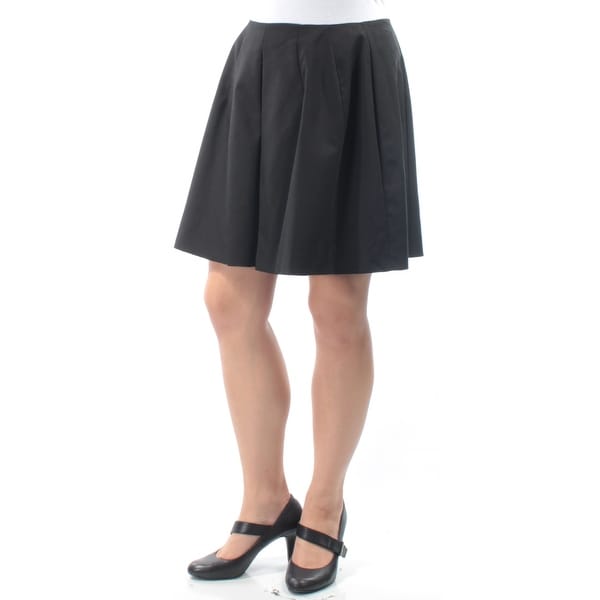 black pleated a line skirt