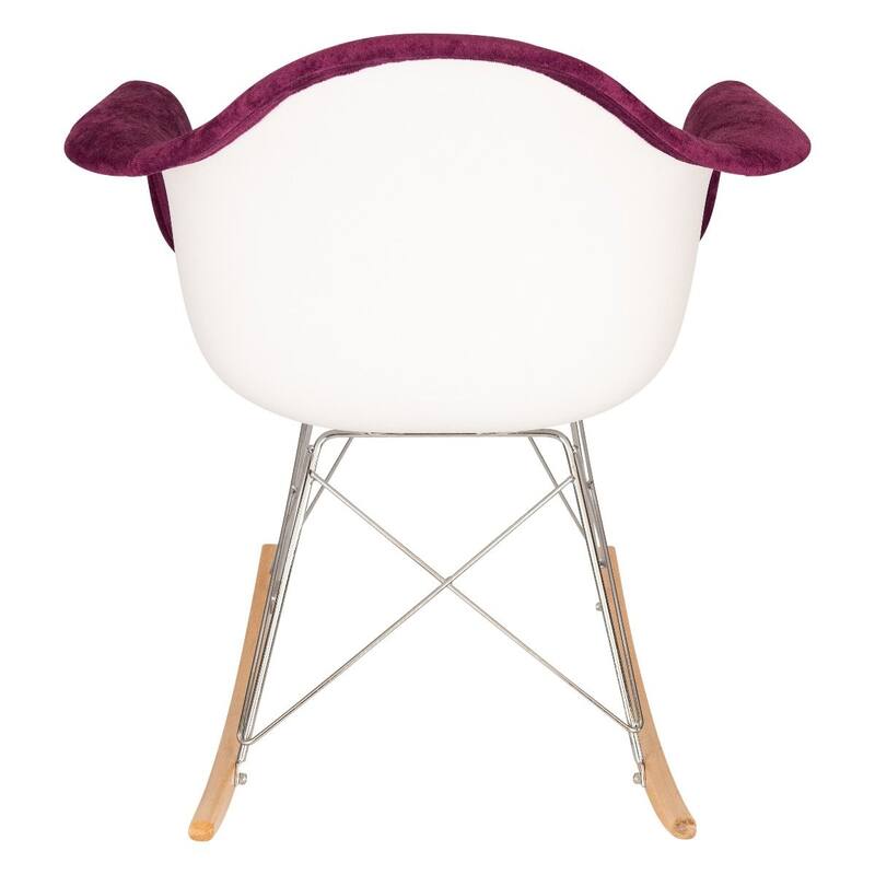Wilson Contemporary Modern Velvet Rocker Chair - Nursery Rocking Accent Chair for Home Living Room Bedroom Patio