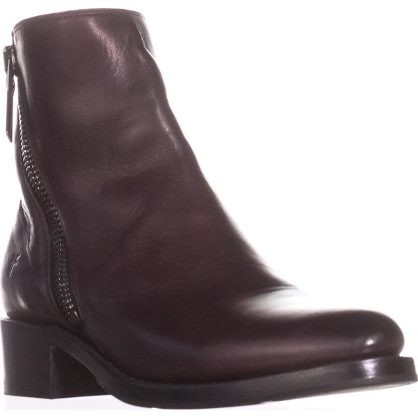FRYE Demi Zip Bootie Mid-Calf Boots, Wine - 7 us