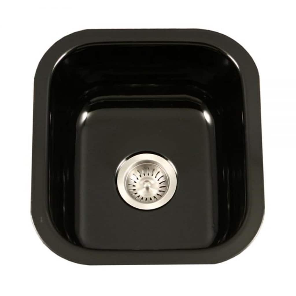 Houzer Porcela 17 inch Slate Porcelain Enamel Steel Undermount Bar Sink
