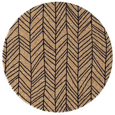Skinny Herringbone 4 Pack Absorbent Cork Coaster Made in The USA 4" Round