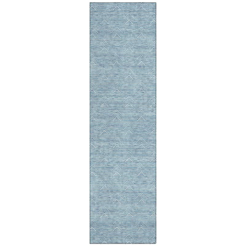 Machine Washable Indoor/ Outdoor Chantille Contemporary Stripe Rug