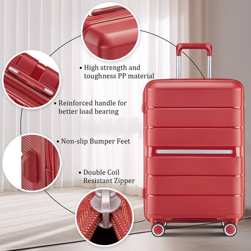 14/20/24/28 4-Piece Modern Expandable Luggage Sets, Lightweight Luggage with Zippered Pocket and TSA Lock, for Boarding Travel