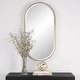 preview thumbnail 2 of 3, Beveled Oval Wall Mirror - 40" - Antique Gold