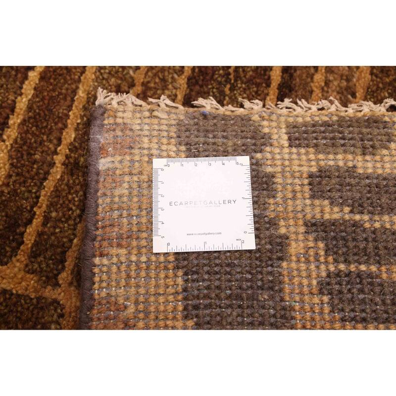 ECARPETGALLERY Hand-knotted Tangier Brown Wool Rug - 8'1 x 9'7